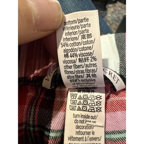 Victoria's Secret Women's Flannel Pajama Pants Plaid Size Medium Pink Buffalo - Picture 5 of 7